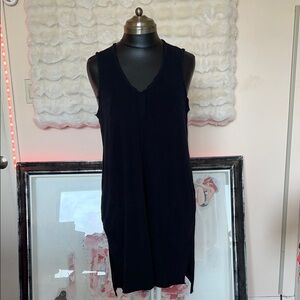 ATM Black Sleeveless V-Neck Dress classic casual